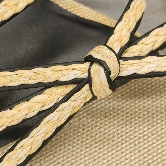 Dolce Vita Sandals 10 Tan Woven Dainty Strappy Bev Kitten Heel Square New $120 - Picture 4 of 16